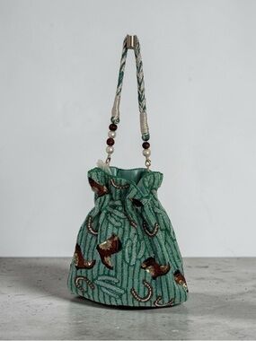 Viral Western Print Beaded Bag with Cowboy Boots, Horseshoes & Cacti—NWT